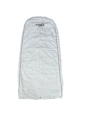 Fendi Cream Garment Bag Travel Storage Logo 63.5x29 Protective Cover Authentic